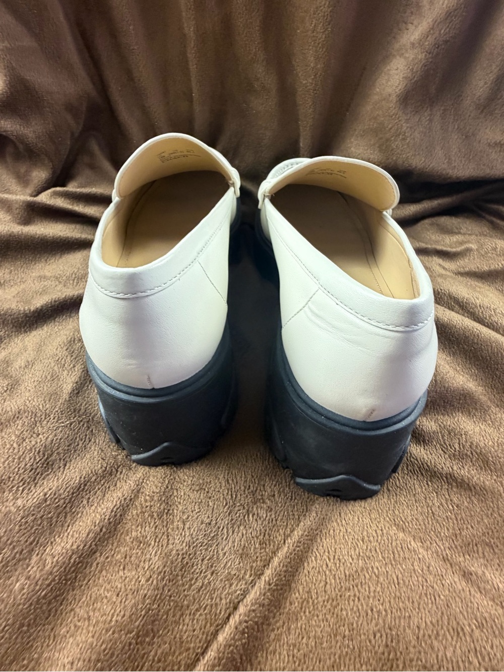 Coach Loafer Slip On Flats White/Black Leather Rubber Sole Women's US 10 - Picture 5 of 10